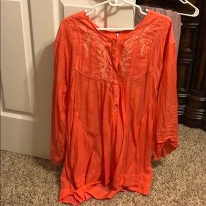 Free people coral tunic